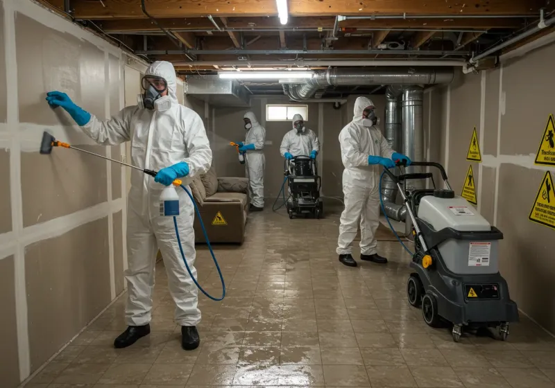 Basement Moisture Removal and Structural Drying process in Okaloosa County, FL